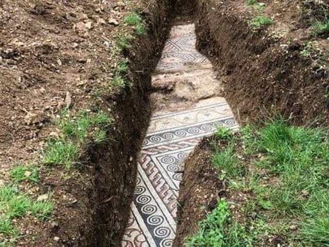 Surveyors discovered the ornate floor a few metres beneath the ground at the site of an ancient villa near the city of Verona