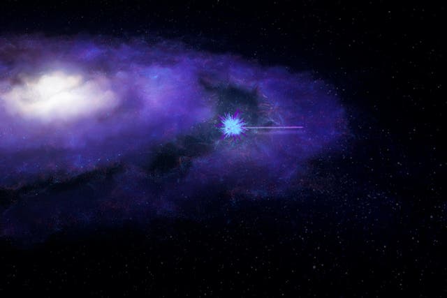 The FRB leaves its host galaxy as a bright burst of radio waves