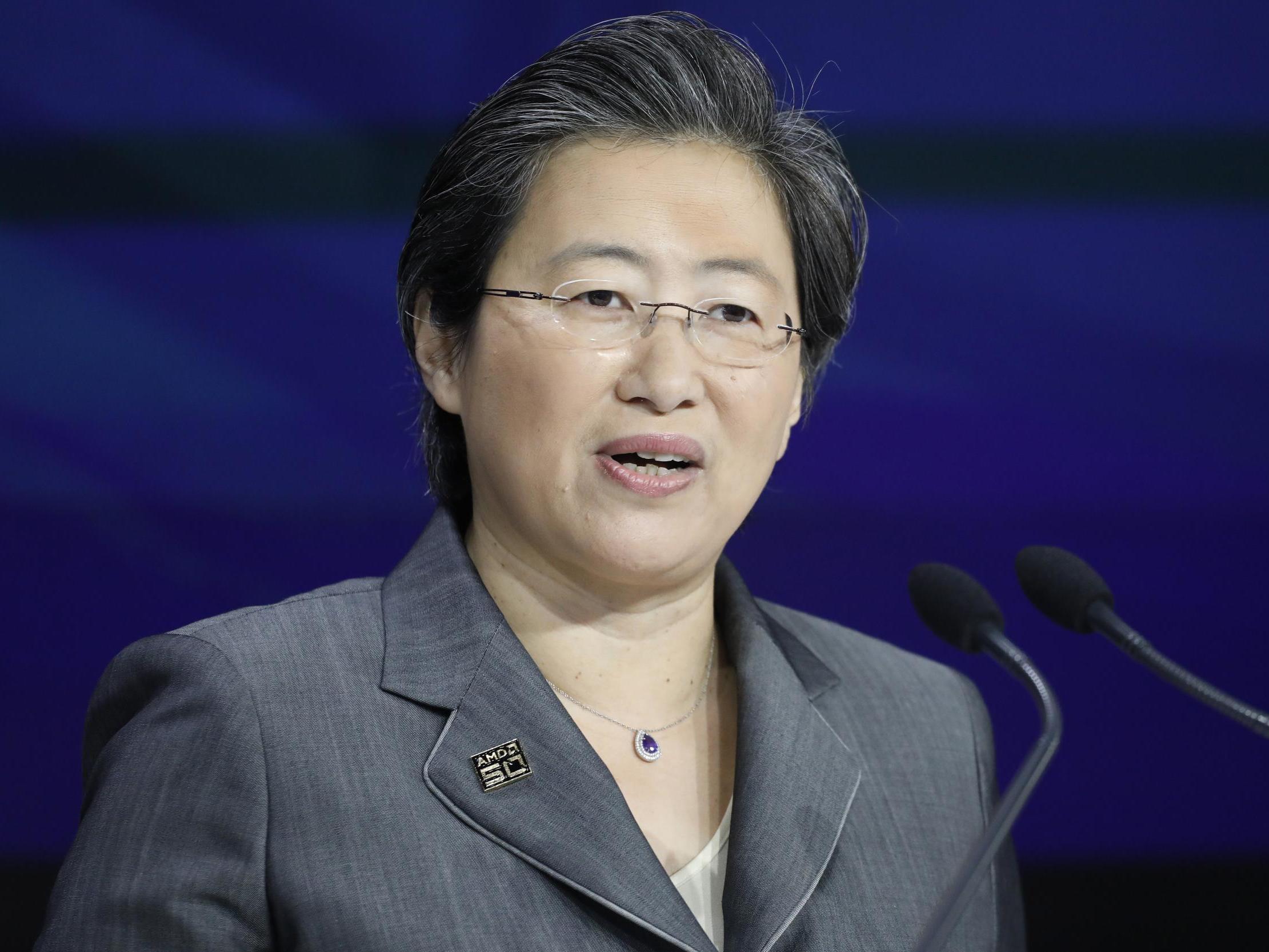 Lisa Su, president and CEO of AMD, attends the opening bell at Nasdaq, in New York
