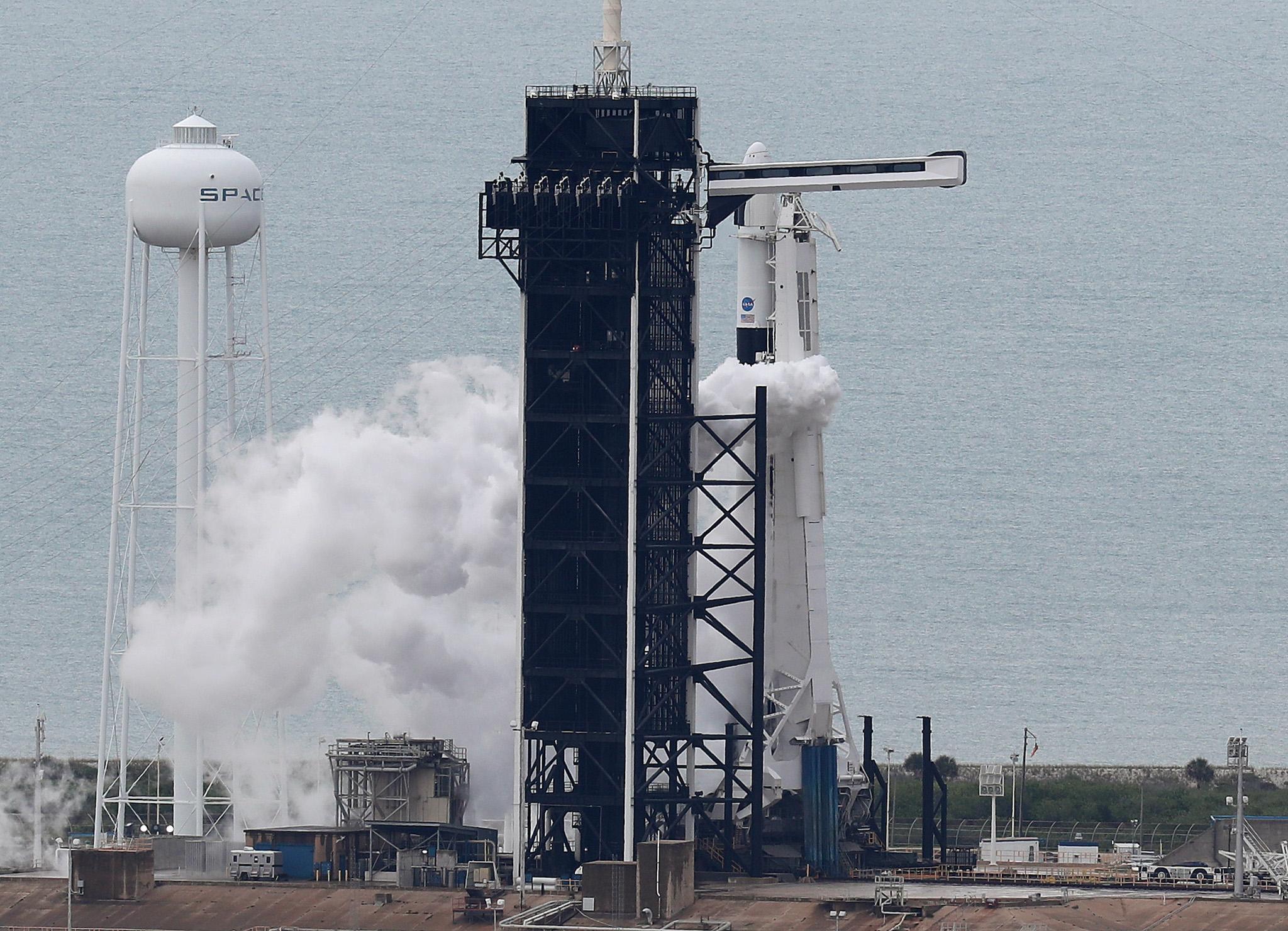 Moments before launching NASA scrubbed today's launch of the SpaceX Falcon 9 rocket