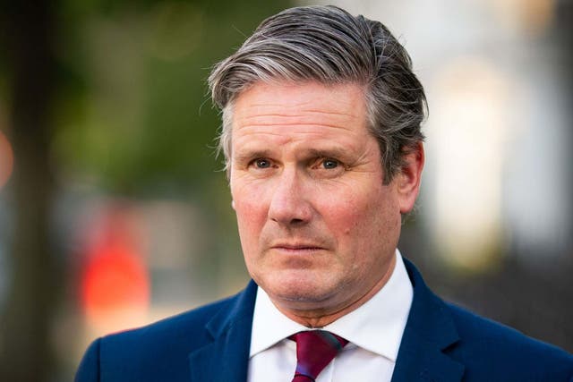 Labour leader Sir Keir Starmer issues a statement outside his home in north London on Dominic Cummings