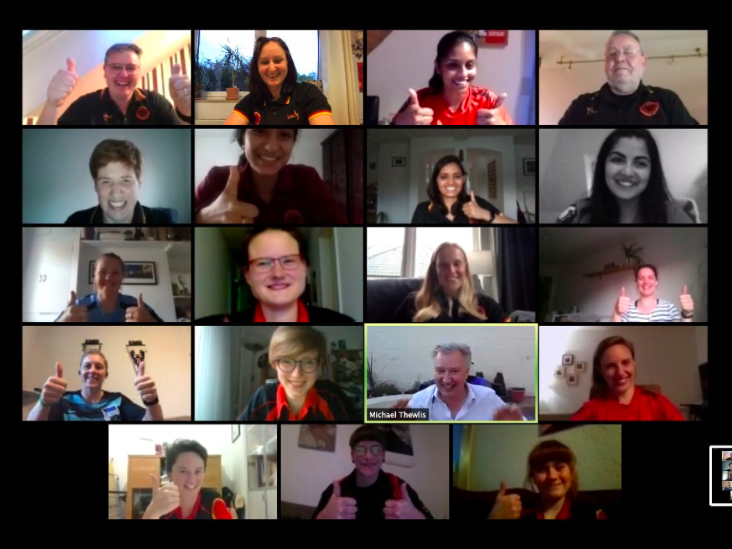 Heather Knight and Anya Shrubsole had a conference call with the German women's cricket team