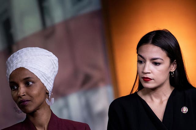 Alexandria Ocasio-Cortez and Ilhan Omar In Washington in July 2019