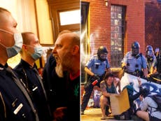 Two images show US double standard for white and black protesters