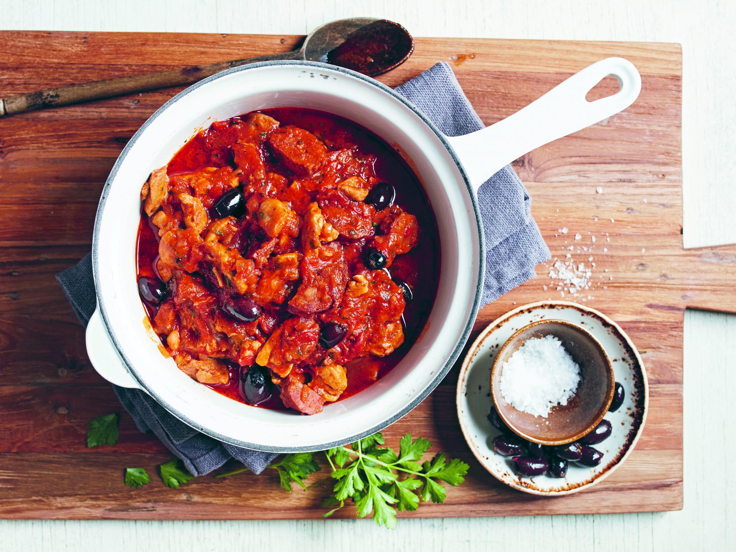 This chicken and chorizo braise recipe is one to double up