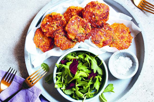 These fritters are great tossed through a salad with rocket, beetroot, mint and yoghurt