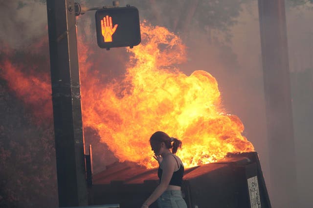 Protesters set fire to dumpster in St. Paul