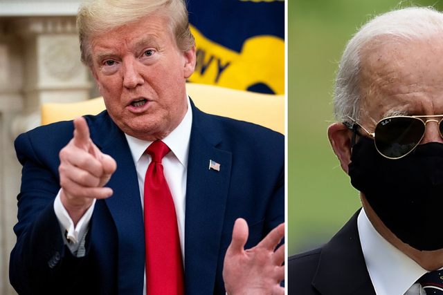 Donald Trump and Joe Biden traded barbs on Tuesday. Getty Images