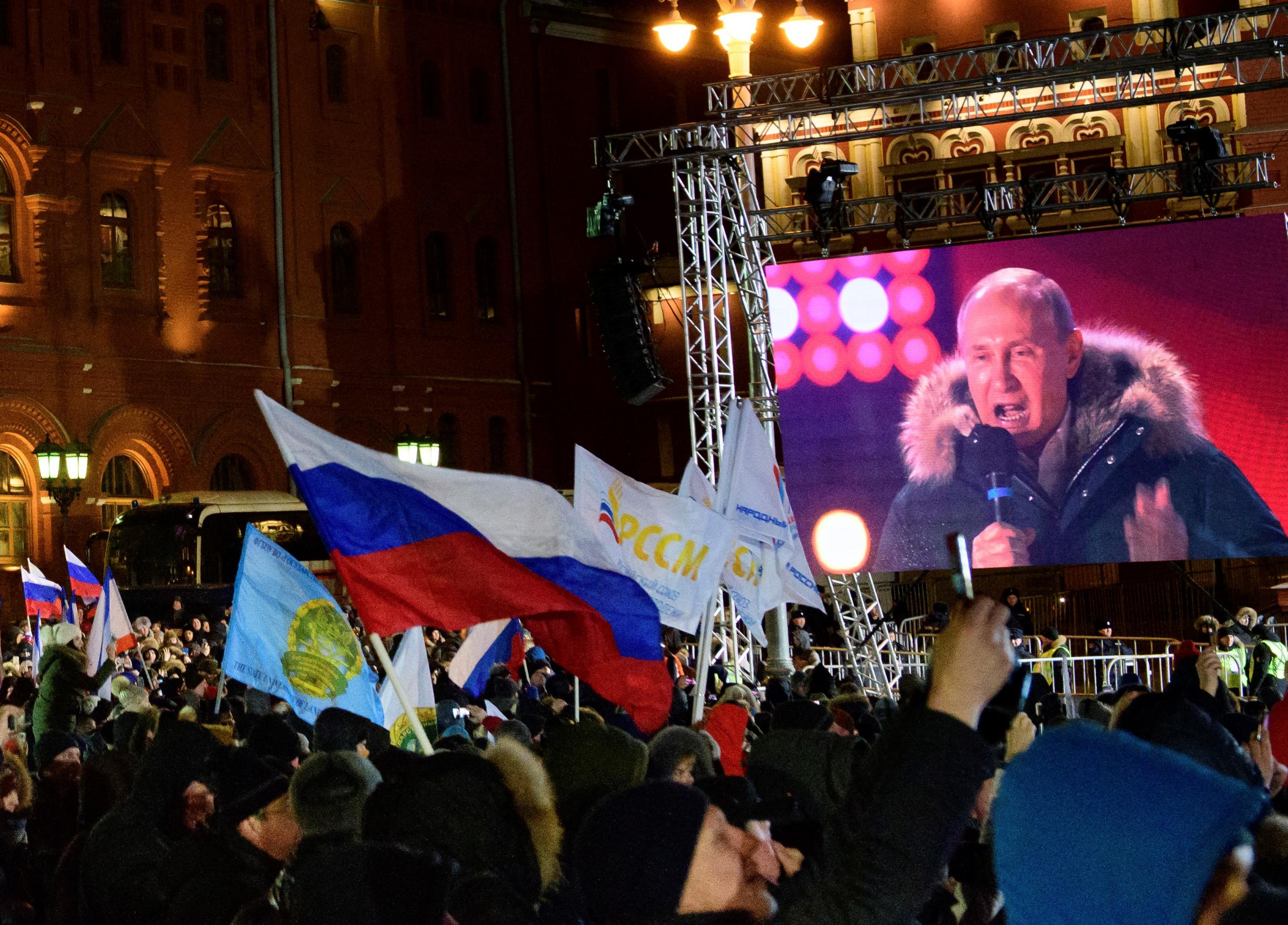 The EU turned another blind eye to President Putin’s annexation of Crimea. This concert in Moscow celebrate the fourth anniversary of the event