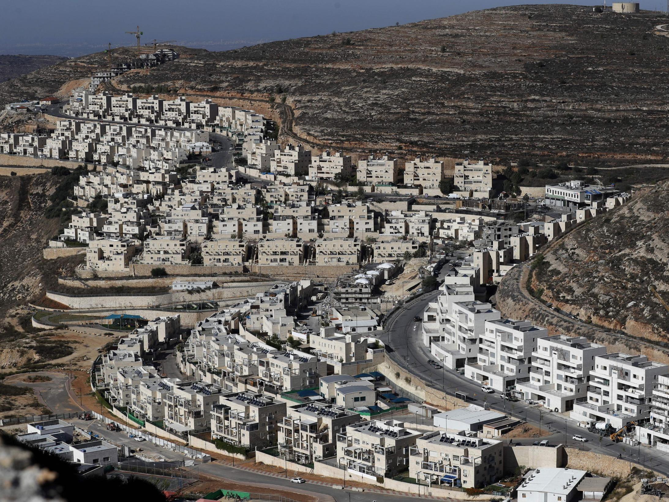 The ‘illegal’ Israeli settlement of Givat Zeev near the Palestinian city of Ramallah