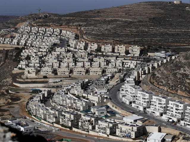 A view of the Israeli settlement of Givat Zeev, near the Palestinian city of Ramallah in the occupied West Bank