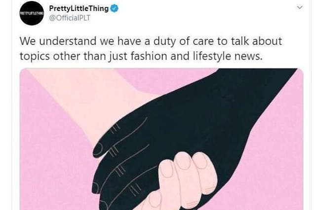 Pretty Little Thing faces backlash over illustration of two hands (Twitter)