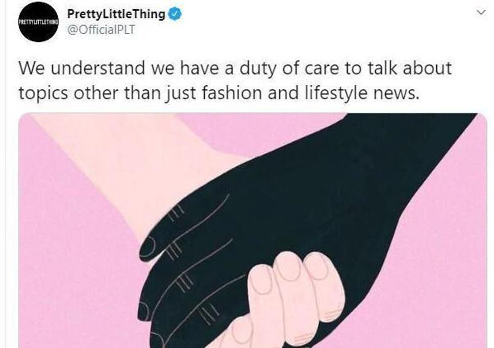 Pretty Little Thing faces backlash over illustration of two hands (Twitter)