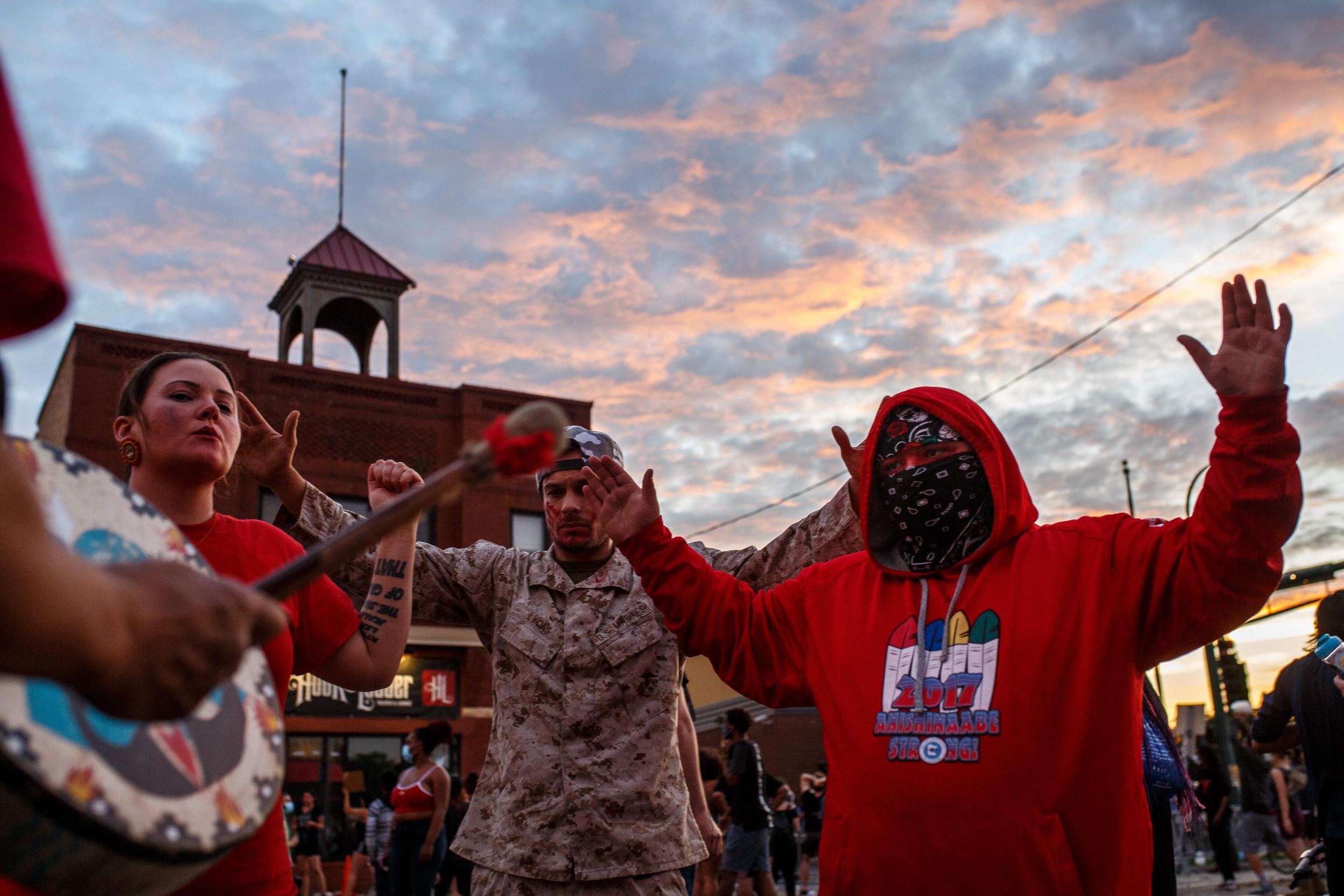&apos;We have to protect our community: Native Americans launch patrols as protests threaten indigenous buildings