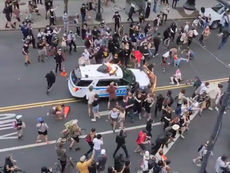 Police car rams Brooklyn crowd during George Floyd protest