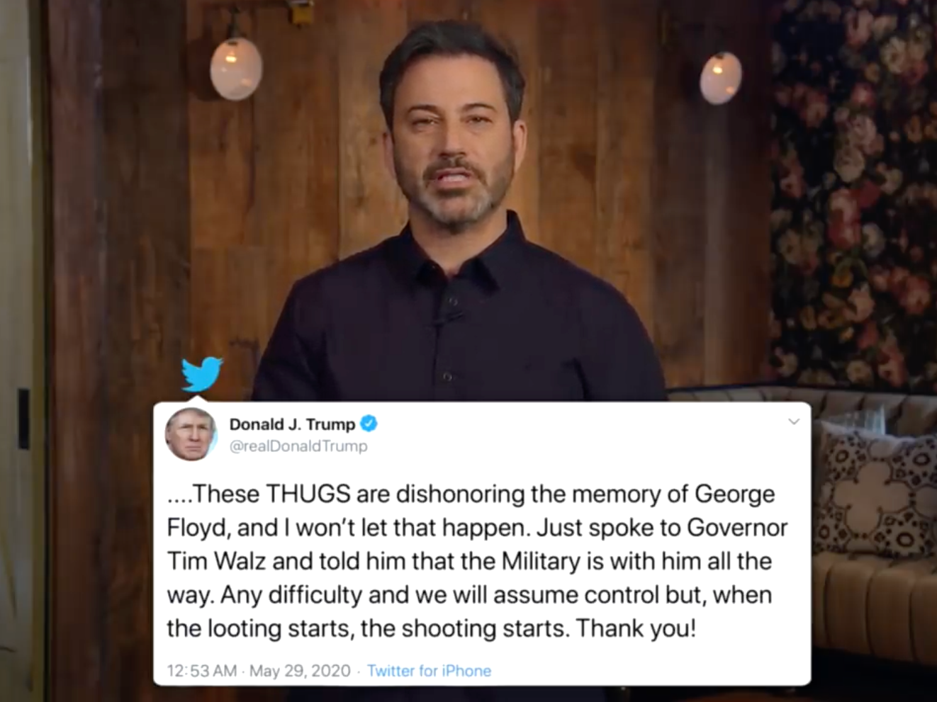 Jimmy Kimmel urges viewers to vote &apos;disgusting&apos; Trump out of office over George Floyd protest response