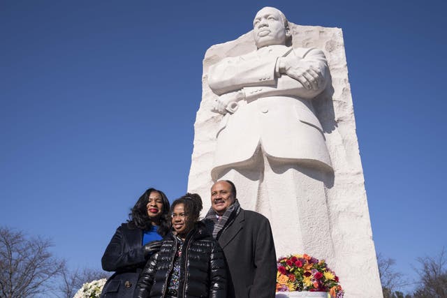 Martin Luther King III and his family visit his father's memorial in Washington, DC