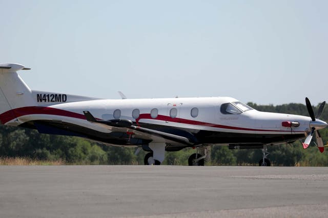 The Pilatus PC12 plane which took off from Surrey before flying to north Wales where the pilot landed without permission on a closed military runway
