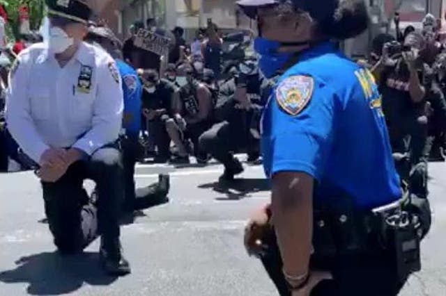 Across the country, some police have kneeled or walked with protesters rather than acting against them