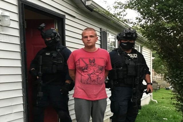 Wesley Somers pictured after he was arrested for arson