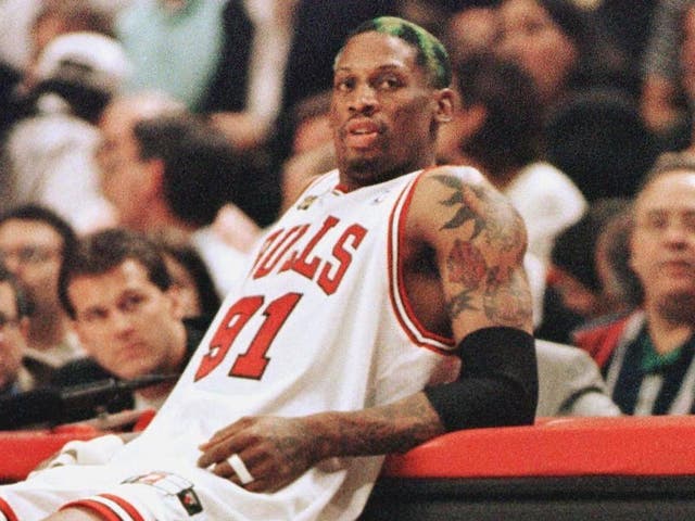 Dennis Rodman played for the Chicago Bulls between 1995 and 1998