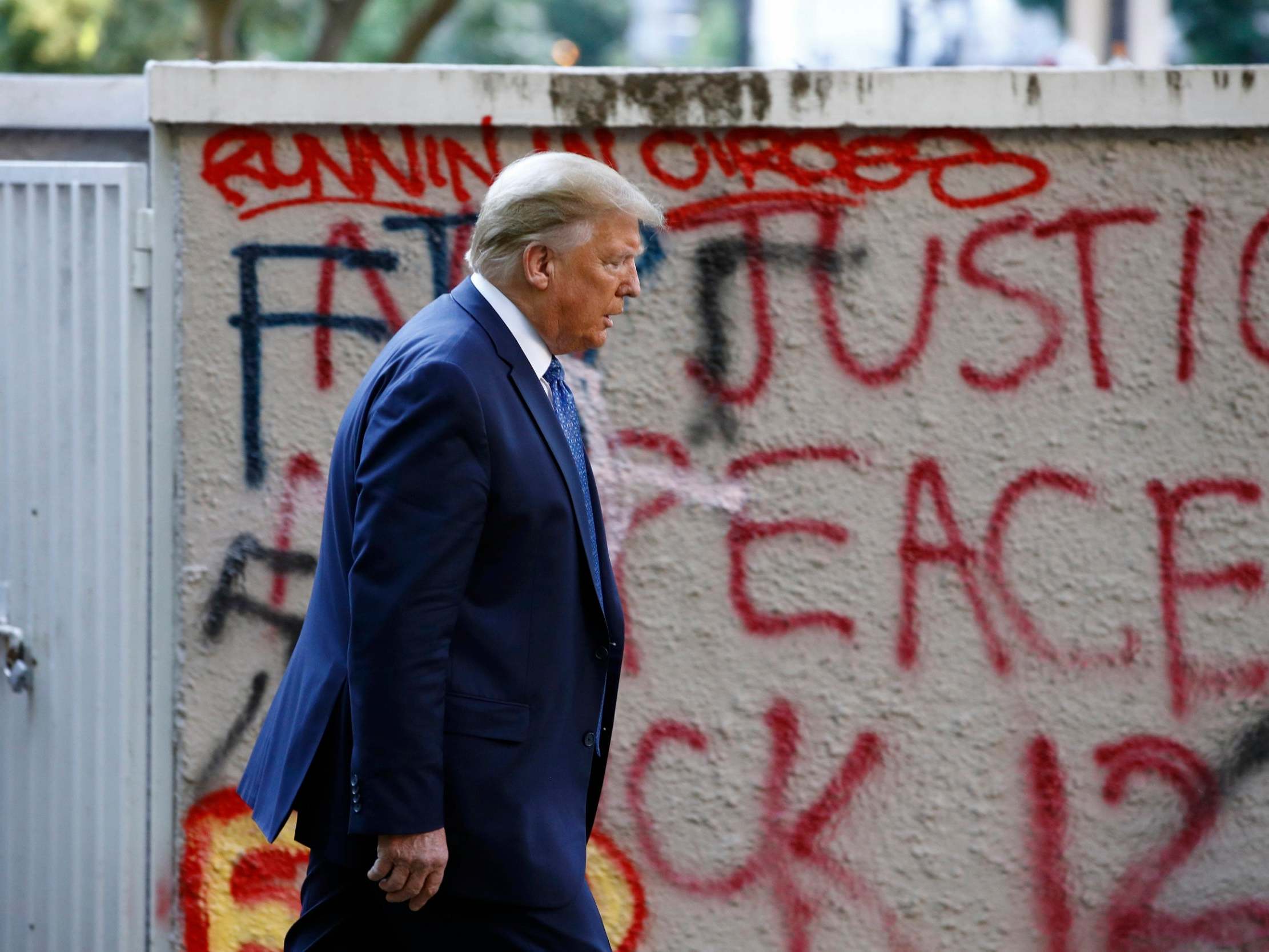 Donald Trump blamed left-wing groups for protest disturbances