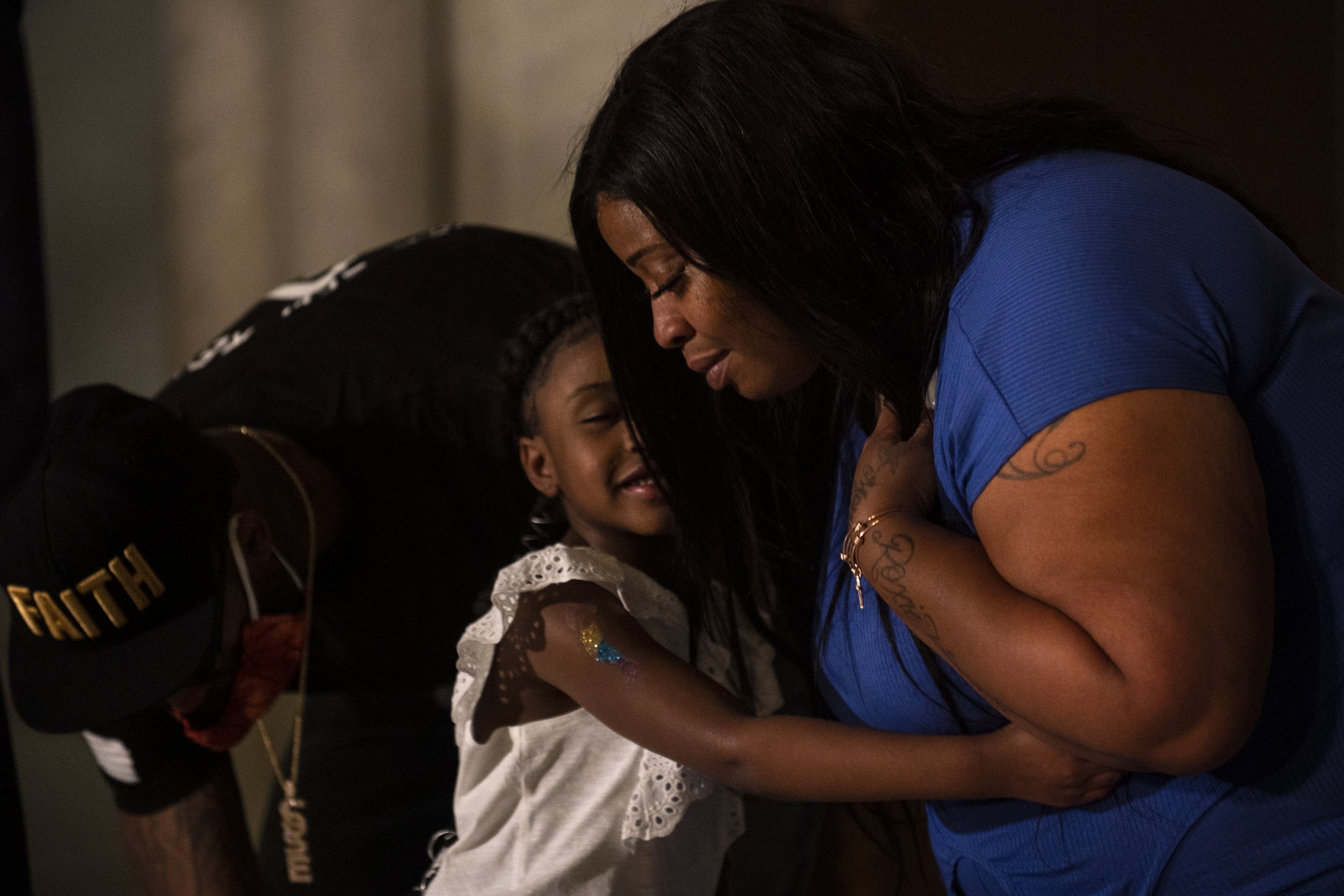 Roxie Washington embraces her daughter Gianna Floyd at a press conference to call for justice for George Floyd