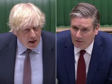 Live: Starmer and Johnson clash over testing and statistics at PMQs