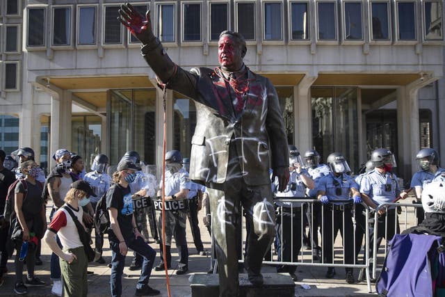The government quietly removed the statue of Frank Rizzo, who worked as a police commissioner before serving as mayor for two terms in the 1970s