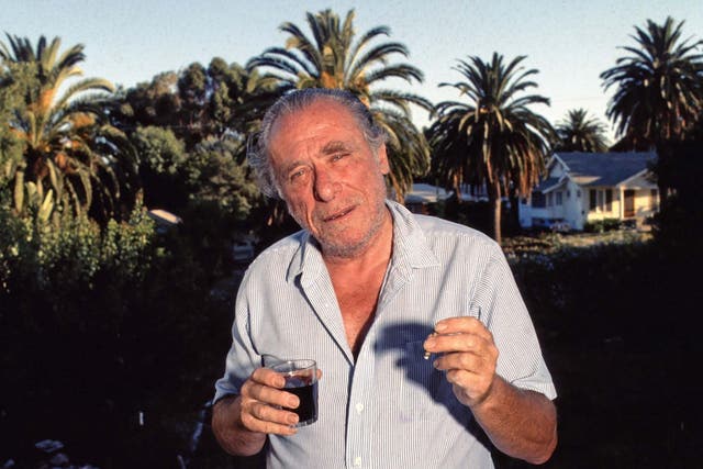 The poet enjoying a tipple and a smoke in San Pedro, California, in 1981