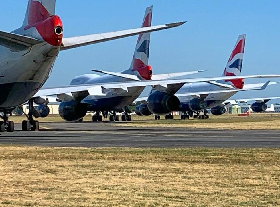 Ground stop: British Airways jets parked at Bournemouth airport