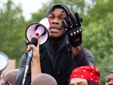 John Boyega tears up during Black Lives Matter protest speech