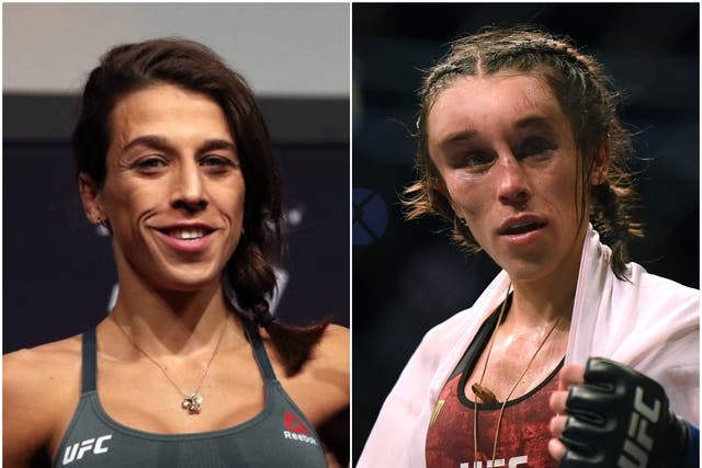 Joanna Jedrzejczyk before the fight ... and after