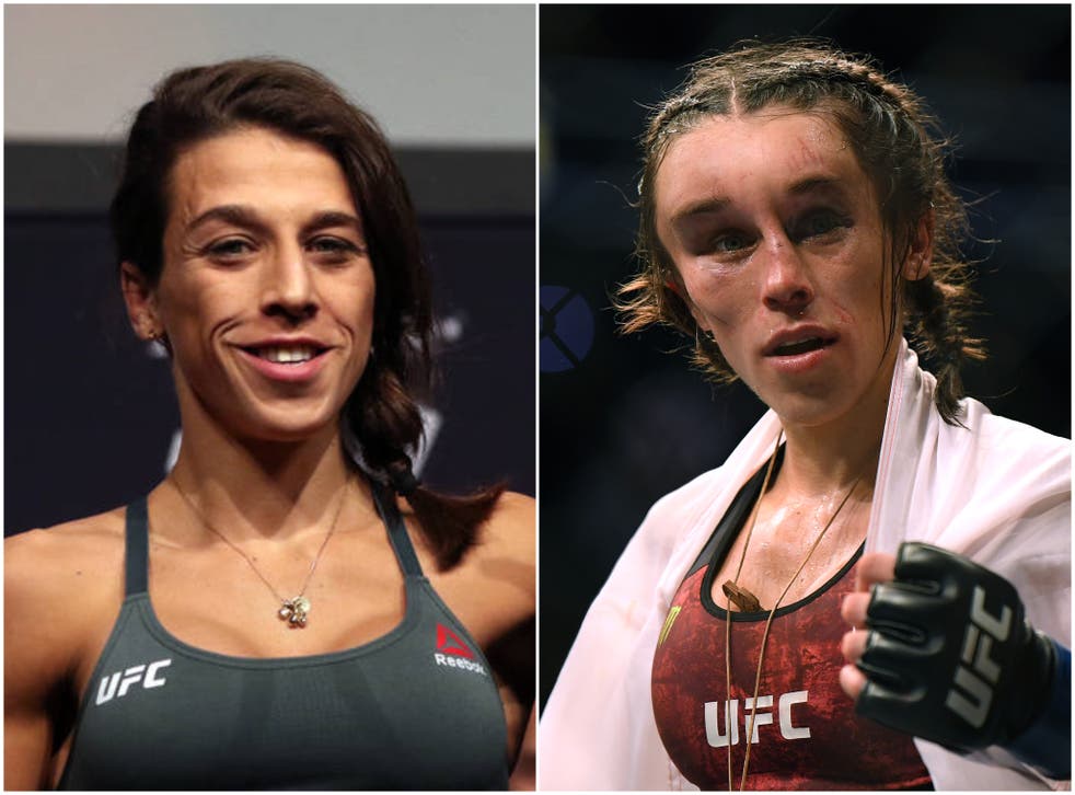 Joanna Jedrzejczyk before the fight ... and after