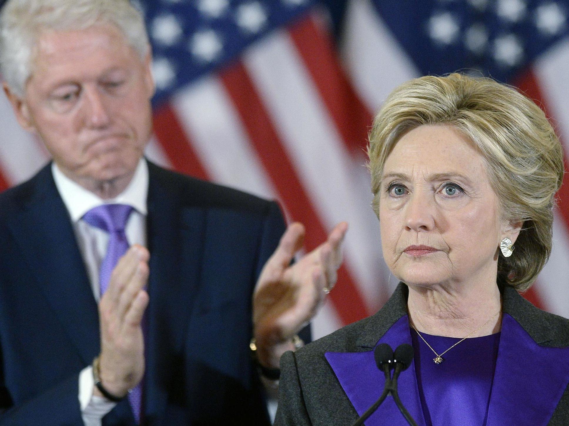 Hillary Clinton gives her concession speech in November 2016