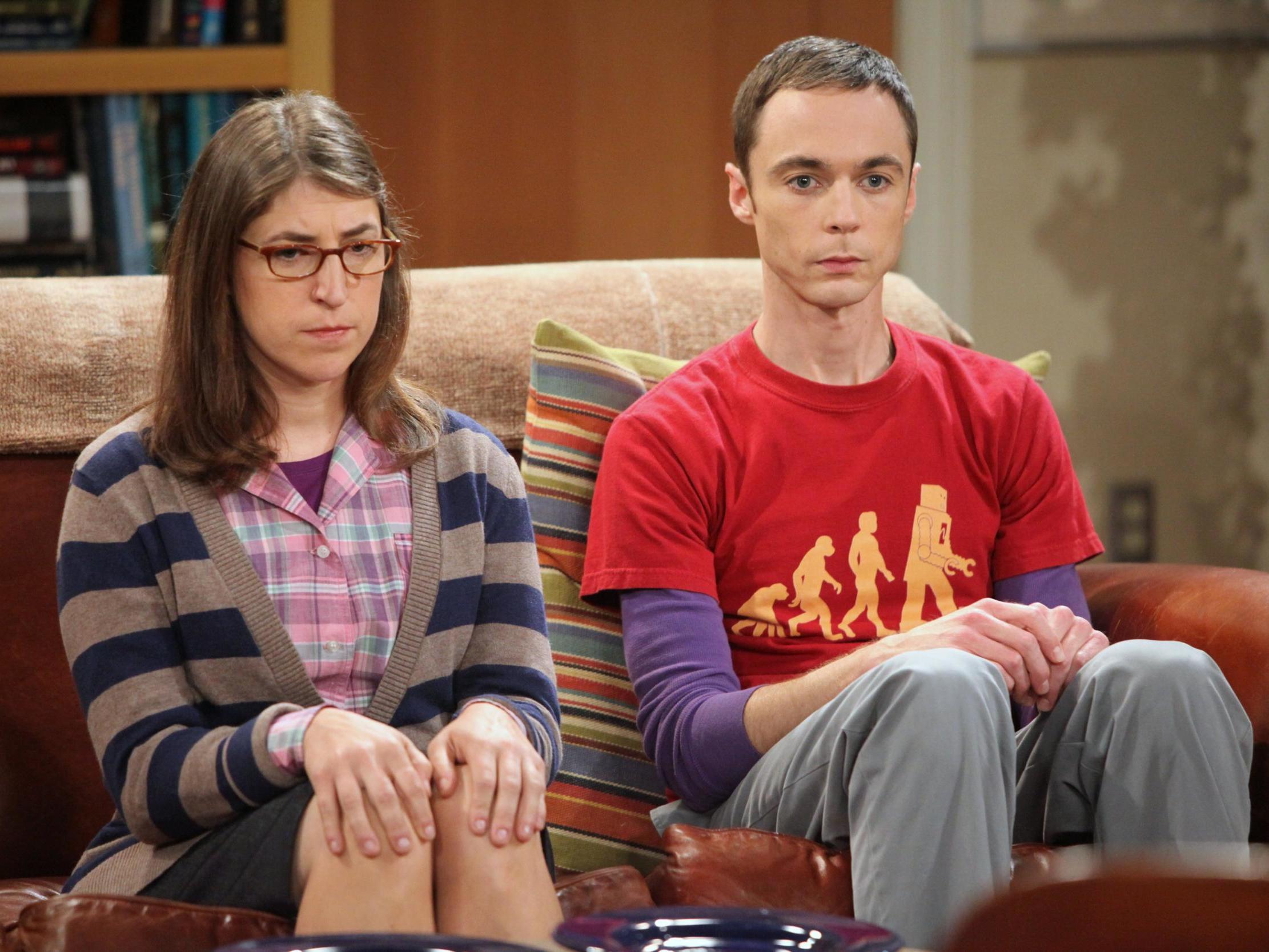 Mayim?Bialik and Jim Parsons in 'The Big Bang Theory'