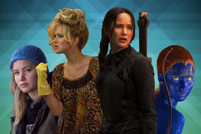 Jennifer Lawrence in ‘Winter’s Bone’, ‘American Hustle’, ‘The Hunger Games’ and ‘X-Men’