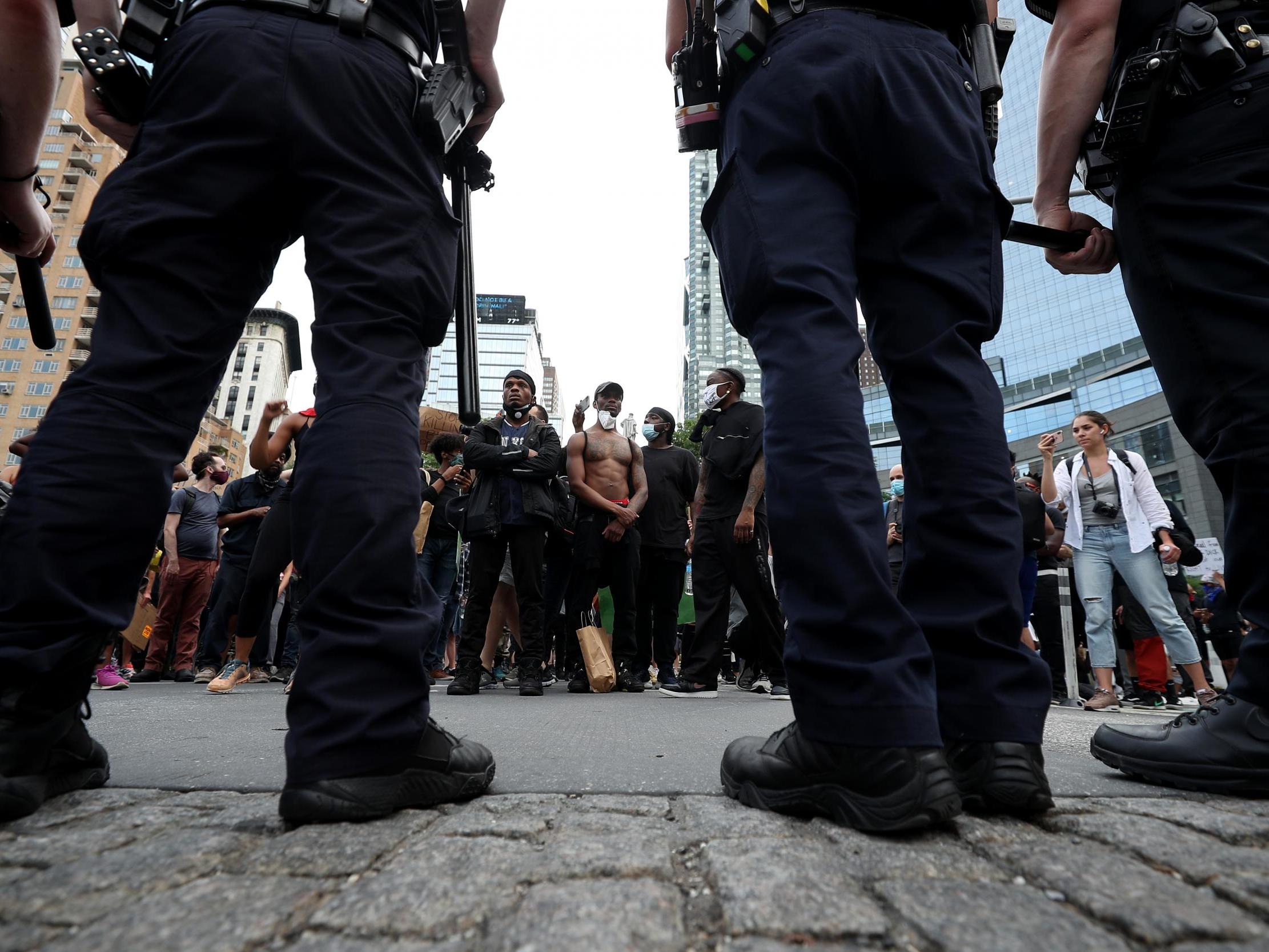 Demonstrators take to the streets in New York to protest against the killing of George Floyd