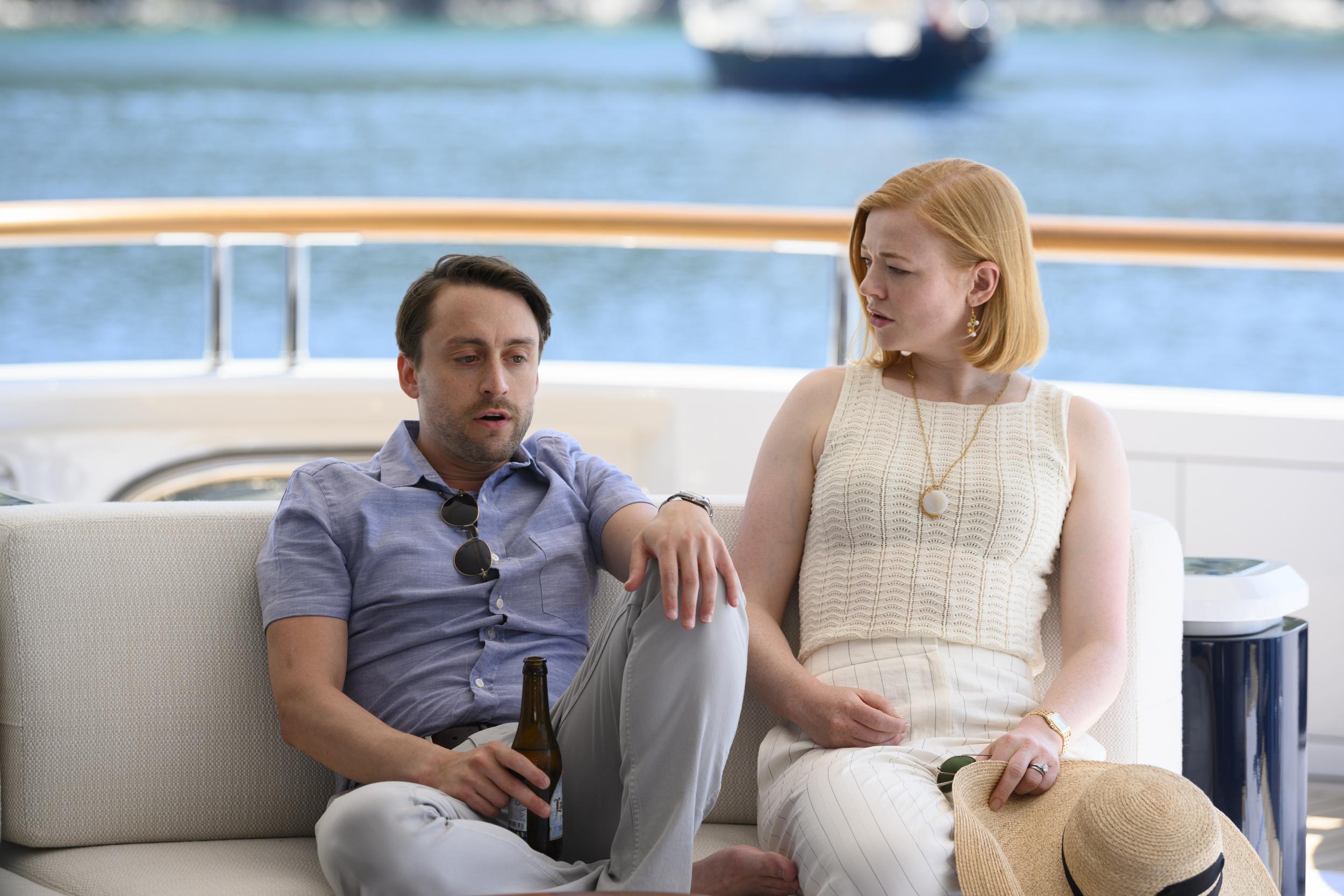 Kieran Culkin and Sarah Snook as Roman and Shiv Roy in HBO’s Succession