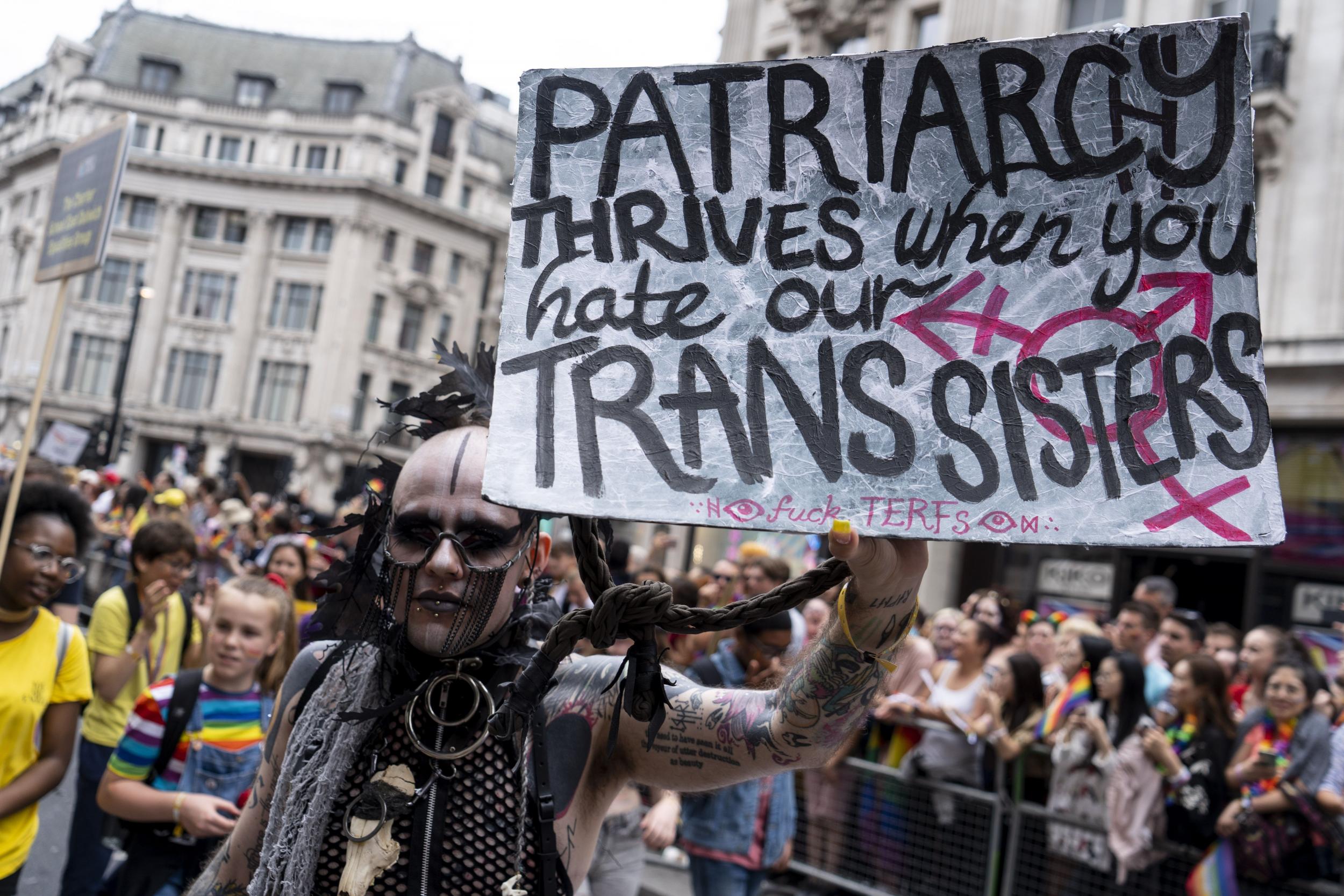 The annual Pride parade in London in 2019 – this year’s was cancelled due to Covid-19