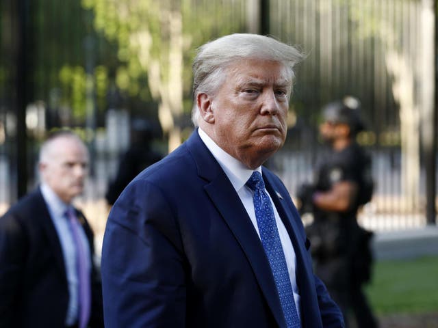 Donald Trump outside the White House in Washington