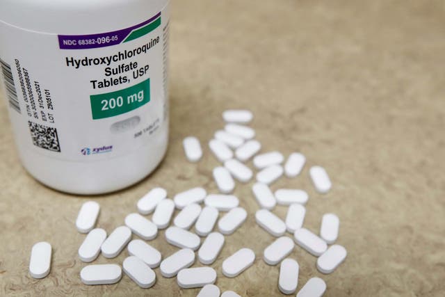 The drug hydroxychloroquine is displayed at the Rock Canyon Pharmacy in Provo, Utah
