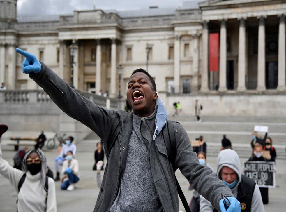 Black Lives Matter protest in Trafalgar Square in London