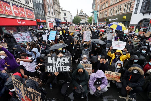 Demonstrators in Britain have ignored social distancing rules and a ban on protests