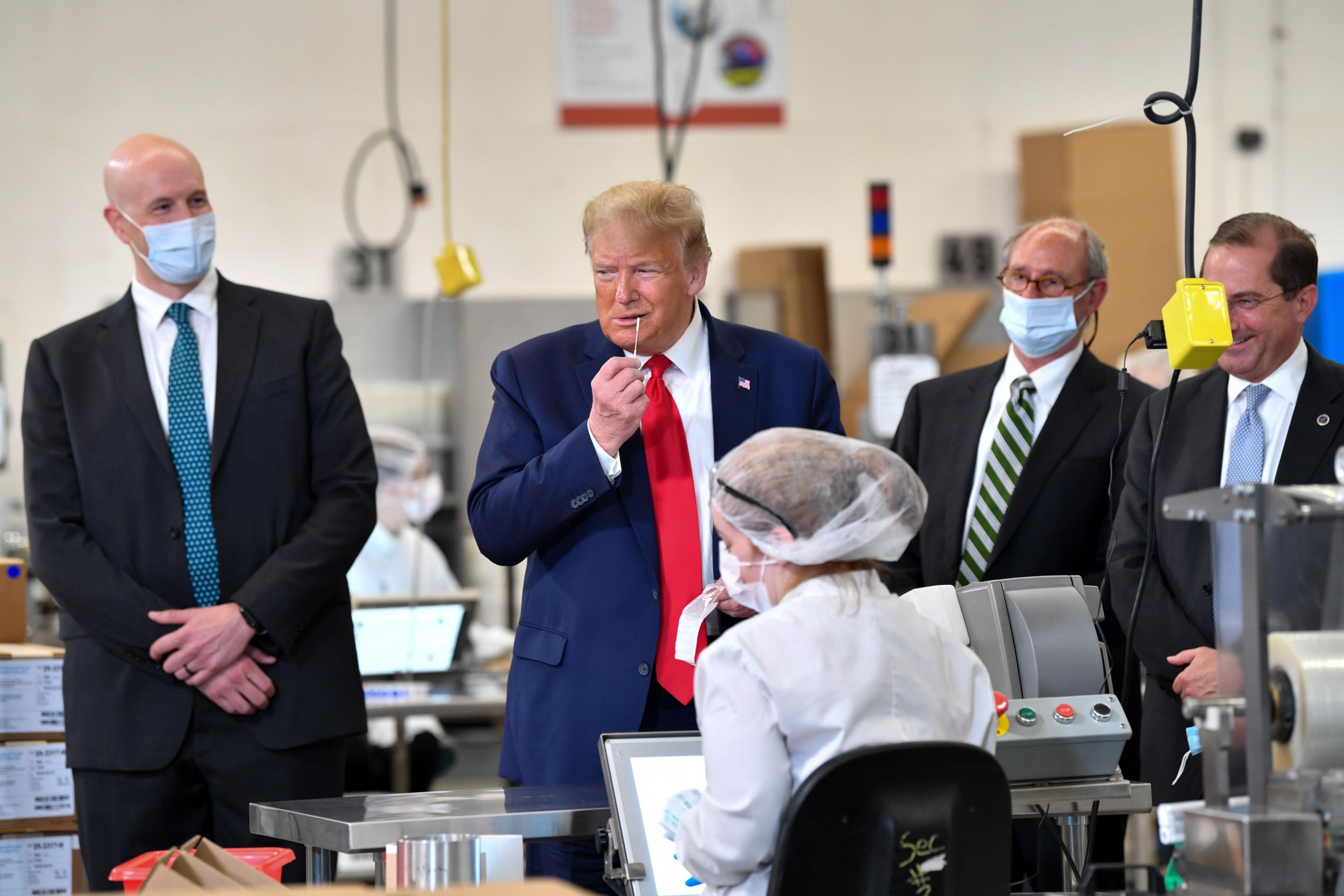 Coronavirus: Factory discards Covid-19 swab tests after Trump visit