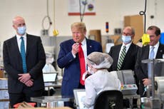 Factory discards Covid-19 swab tests after Trump visit