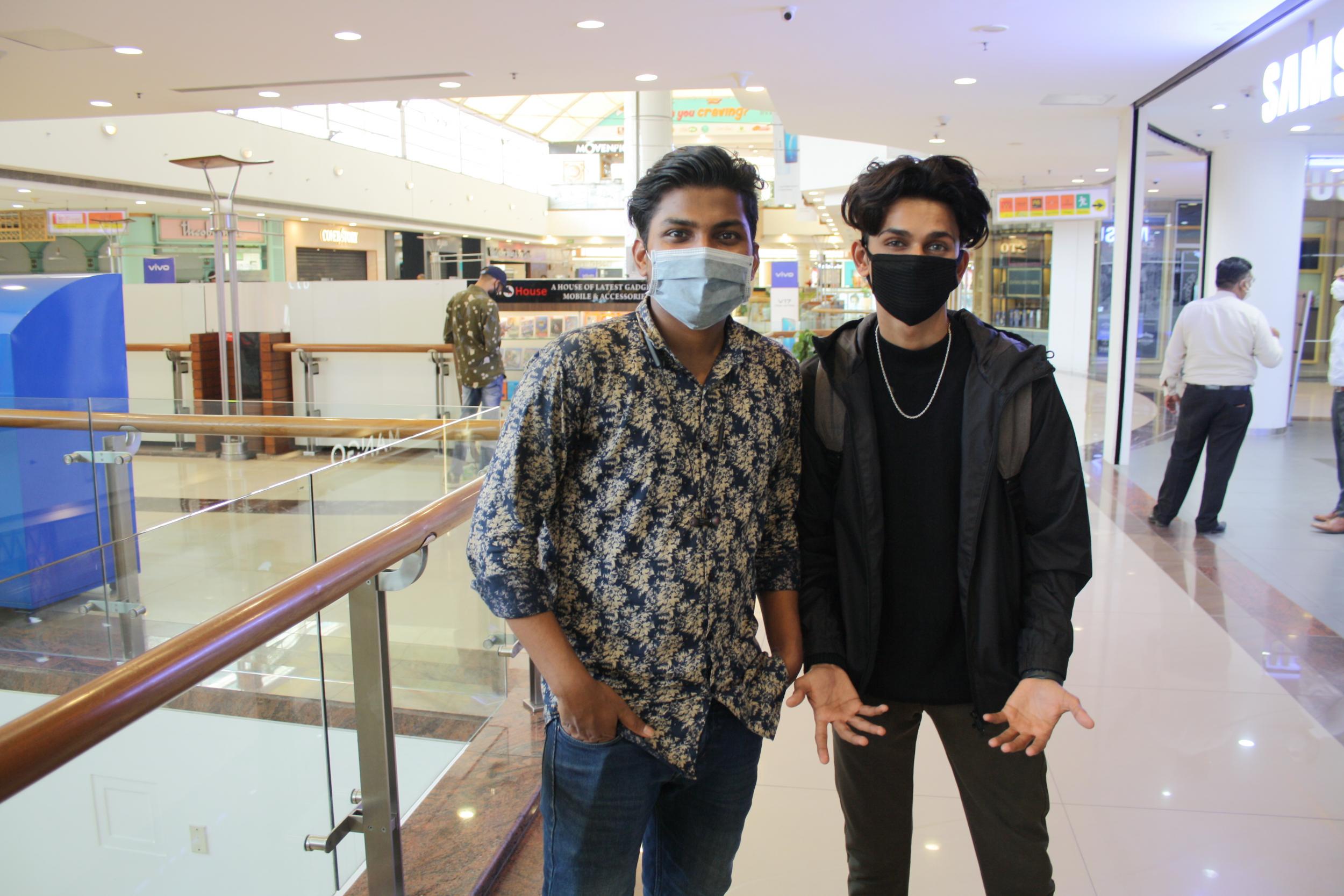 Pankaj (left) and Lucky said they only came to the mall to get a laptop repaired, and that they felt it was a ‘risky’ trip