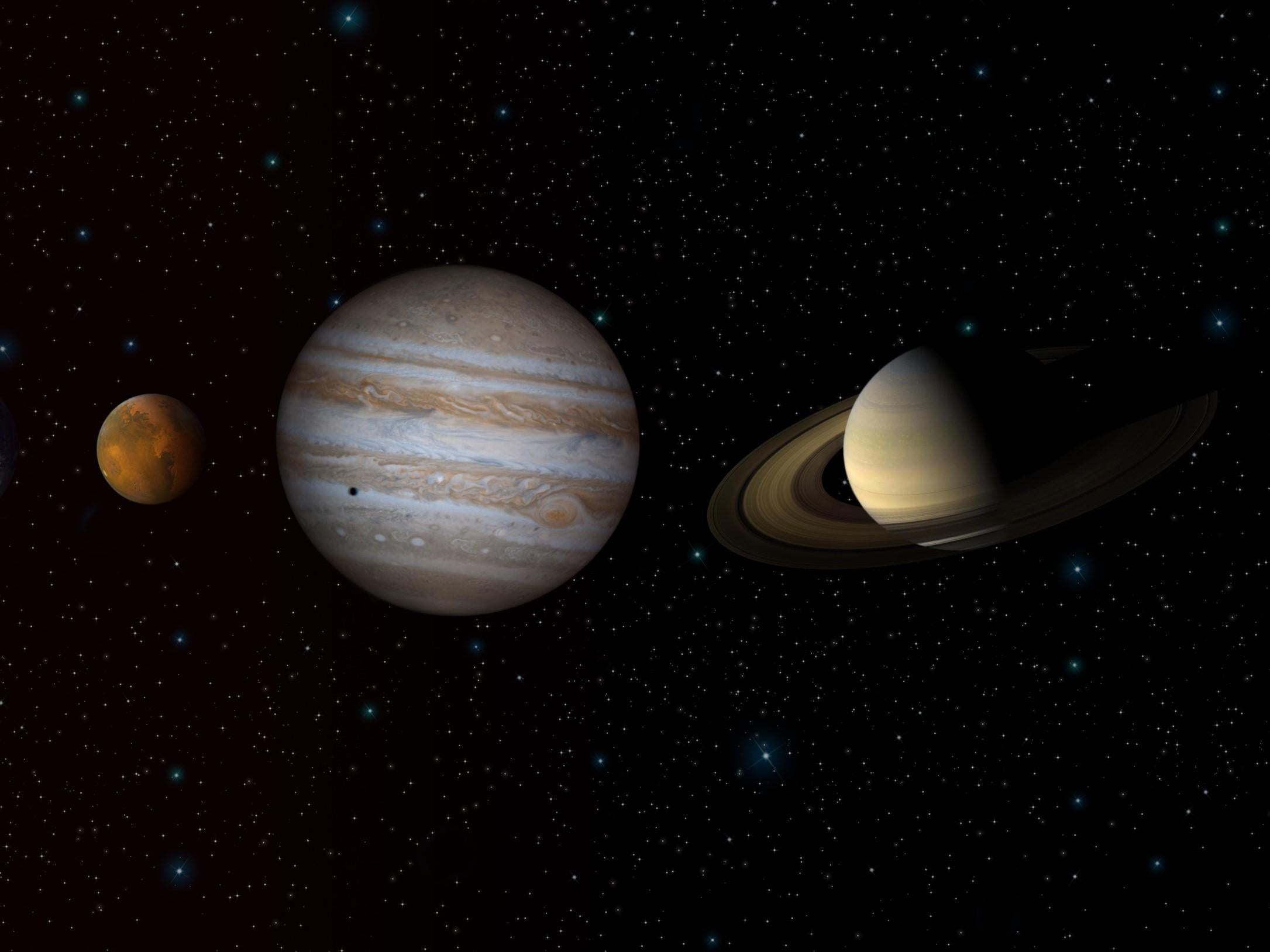 Mars, Jupiter and Saturn will all be visible in the skies over the UK this week
