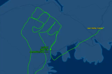Pilot draws raised fist with flight path in honour of George Floyd