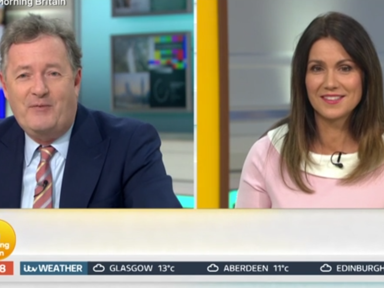 Piers Morgan and Susanna Reid appear on Good Morning Britain